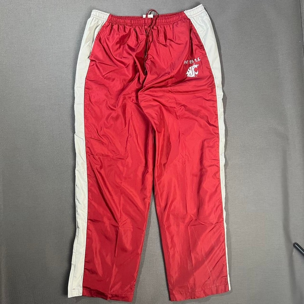 Washington State University Cougars windbreaker track pants red  white side XL